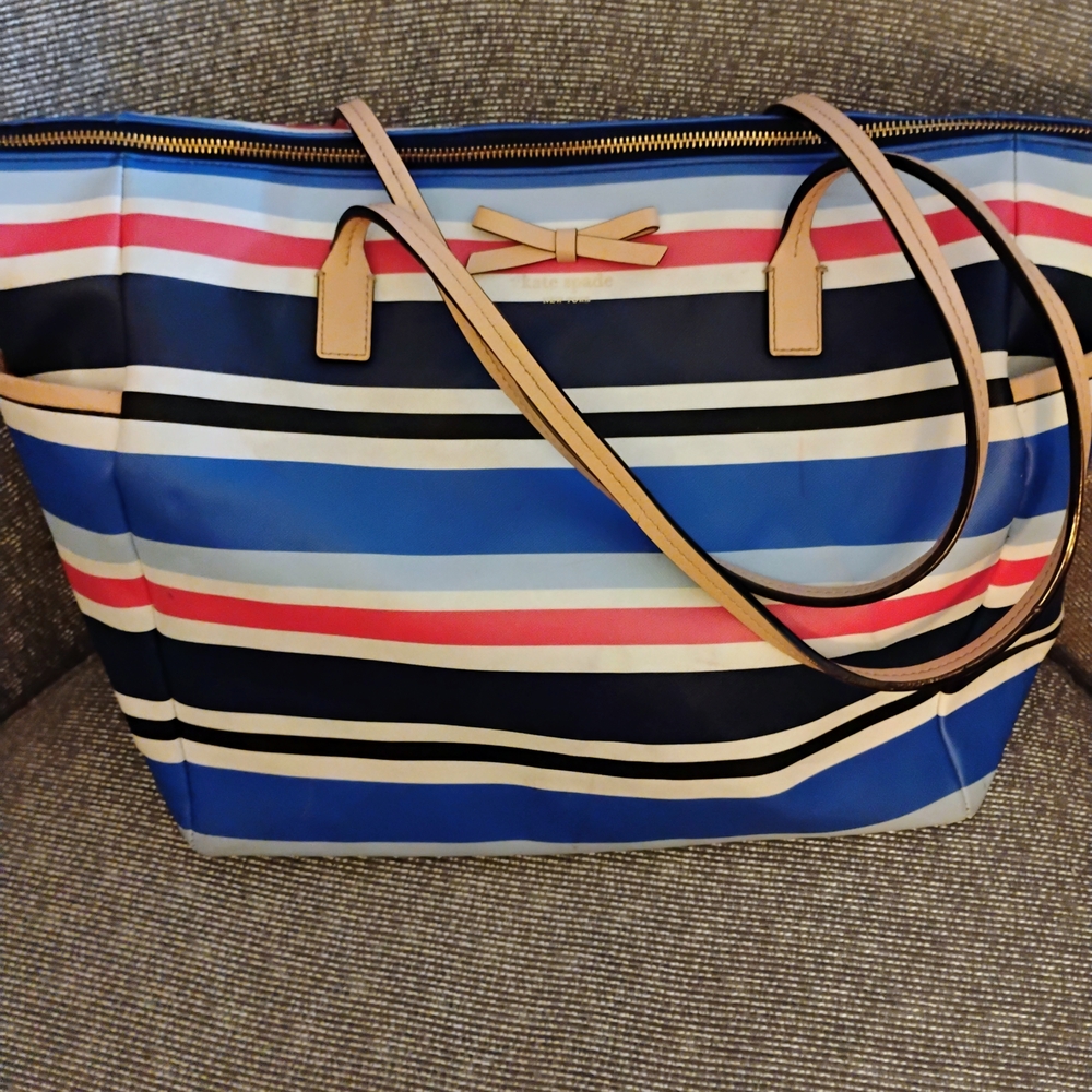 Kate Spade Blue and Pink Tote Bag